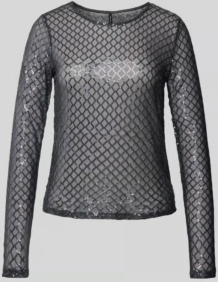 Vero Moda Regular fit shirt met lange mouwen en pailletten model 'SAFINA' - Foto 2