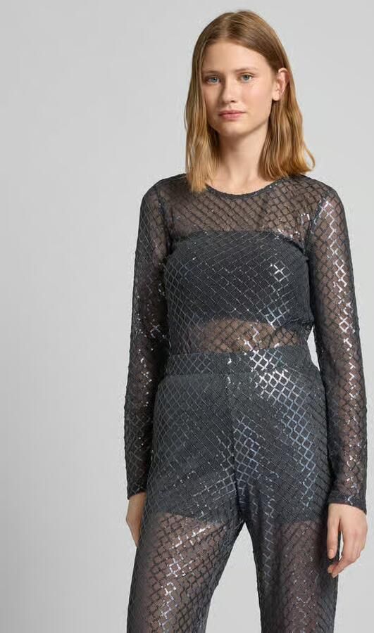 Vero Moda Regular fit shirt met lange mouwen en pailletten model 'SAFINA' - Foto 4