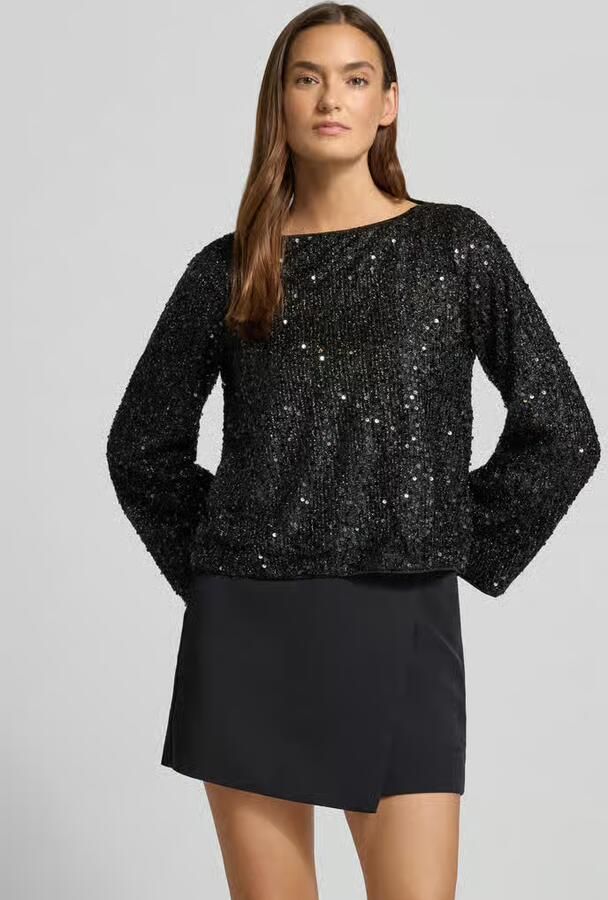 Vero Moda Regular fit shirt met lange mouwen met pailletten model 'NAJA' - Foto 2