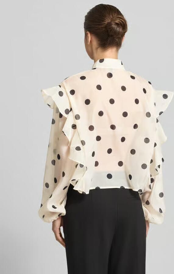 Vero Moda Boxy fit chiffon-blouse met polkadots-motief model 'DOROTHY' - Foto 3