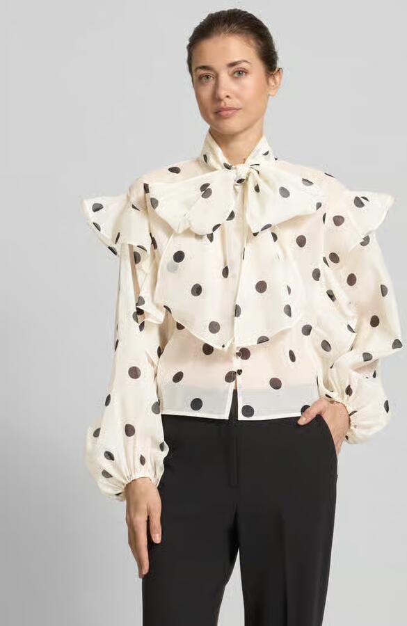Vero Moda Boxy fit chiffon-blouse met polkadots-motief model 'DOROTHY' - Foto 2
