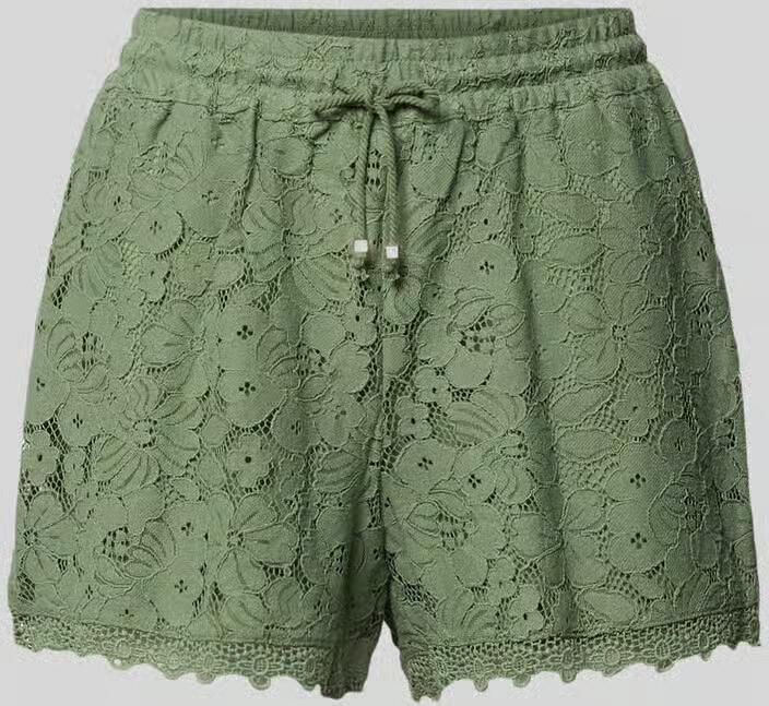 Vero Moda regular fit sweatshorts met kant model 'HONEY' - Foto 4