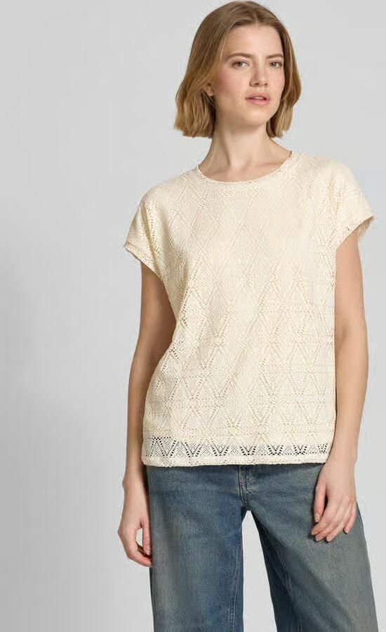 Vero Moda Regular fit T-shirt in ajourbreisel-look model 'MAYA' - Foto 4