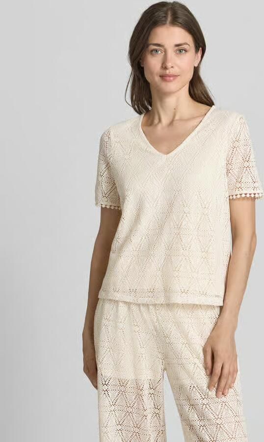 Vero Moda Regular fit T-shirt met etskanteffect model 'MAYA' - Foto 7