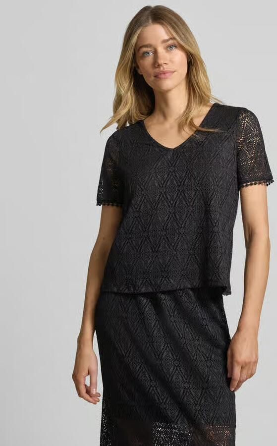 Vero Moda Regular fit T-shirt met etskanteffect model 'MAYA' - Foto 4