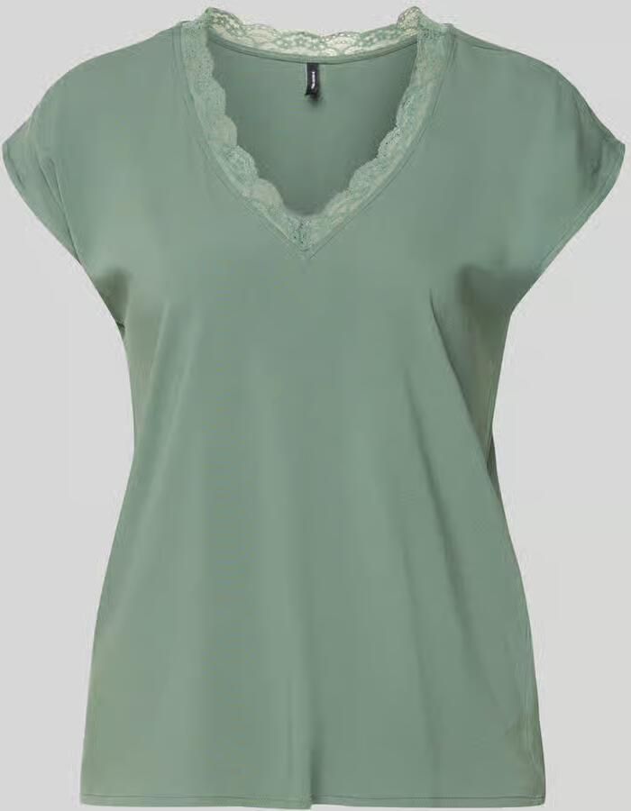 Vero Moda Regular fit T-shirt met kanten kraag Model 'BELLA' - Foto 2