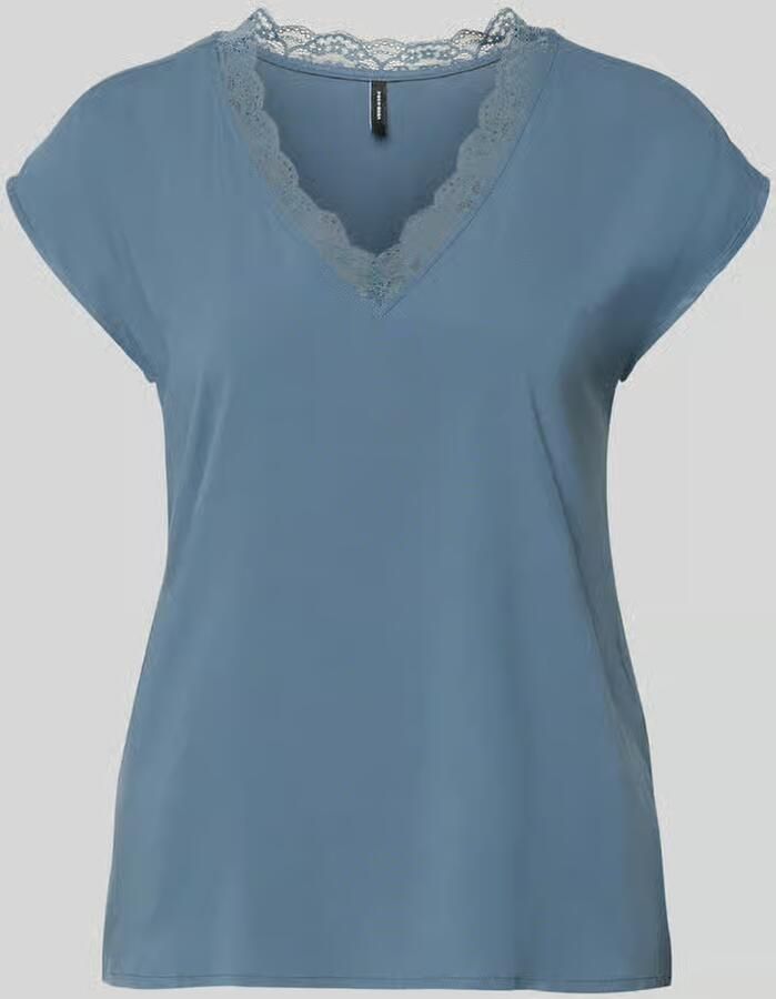 Vero Moda Regular fit T-shirt met kanten kraag Model 'BELLA' - Foto 2