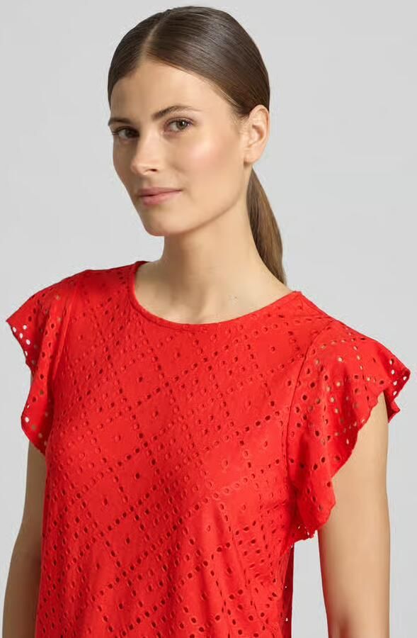 Vero Moda Regular fit T-shirt met ajourpatroon model 'TASSA' - Foto 8