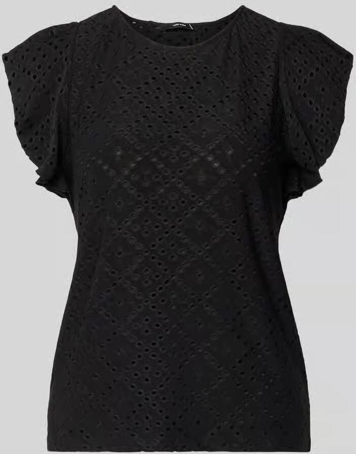 Vero Moda Regular fit T-shirt met ajourpatroon model 'TASSA' - Foto 2