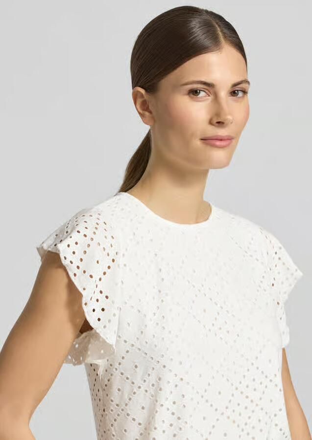 Vero Moda Regular fit T-shirt met ajourpatroon model 'TASSA' - Foto 4