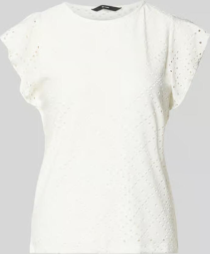 Vero Moda Regular fit T-shirt met ajourpatroon model 'TASSA' - Foto 5
