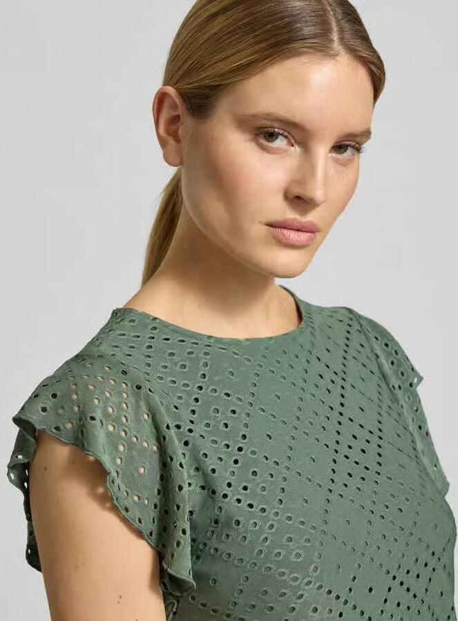 Vero Moda Regular fit T-shirt met ajourpatroon model 'TASSA' - Foto 3