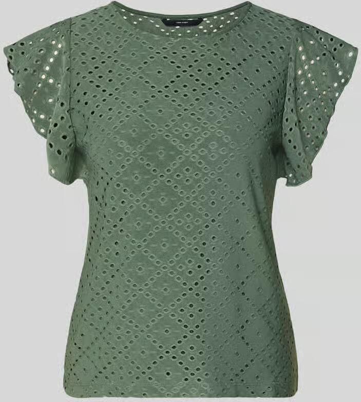 Vero Moda Regular fit T-shirt met ajourpatroon model 'TASSA' - Foto 4