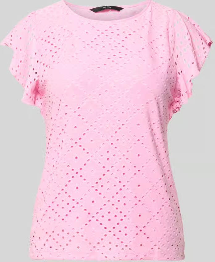 Vero Moda Regular fit T-shirt met ajourpatroon model 'TASSA' - Foto 2