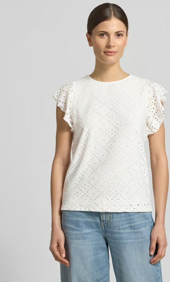 Vero Moda Regular fit T-shirt met ajourpatroon model 'TASSA' - Foto 7