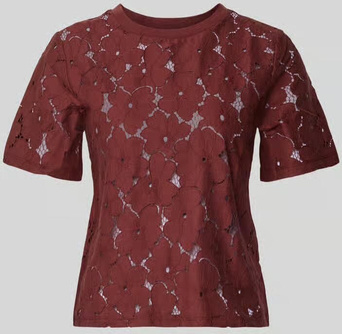 Vero Moda regular fit T-shirt van kant model 'SALLIE' - Foto 3
