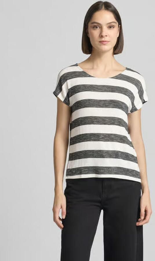Vero Moda Regular fit T-shirt van viscosemix model 'WIDE STRIPE' - Foto 4