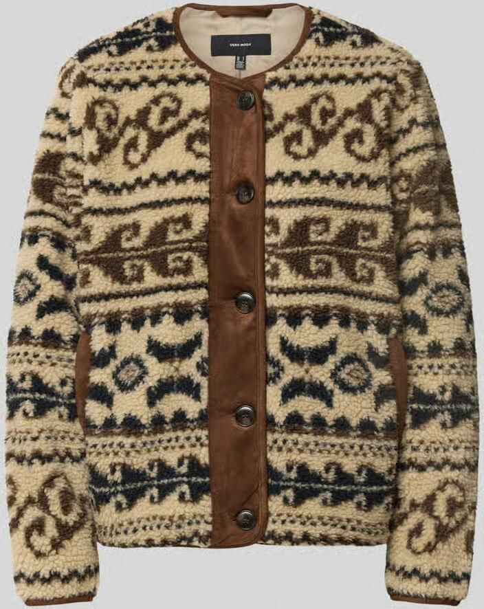 Vero Moda Regular fit teddyjack met ronde hals model 'LINDAU'