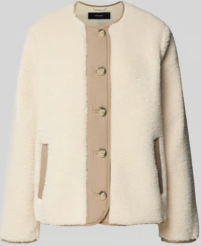 Vero Moda Regular Fit webpelsjack met knoopsluiting model 'FRANCESCA' - Foto 3
