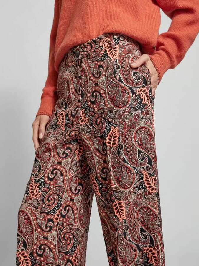 Vero Moda Regular fit wijde broek met knoop in hoornlook model 'MABLE MAVITA'