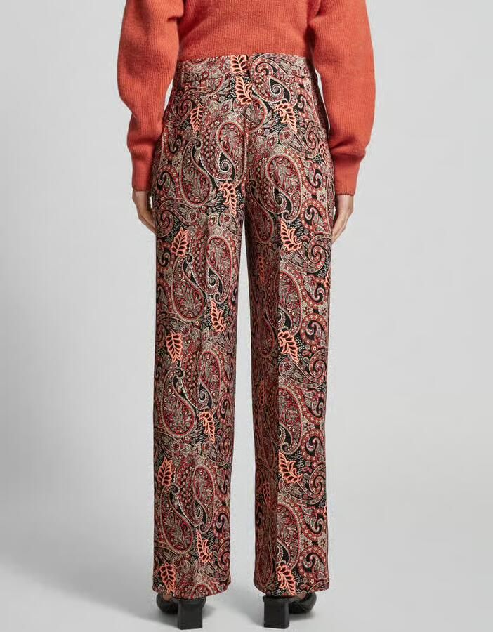 Vero Moda Regular fit wijde broek met knoop in hoornlook model 'MABLE MAVITA'