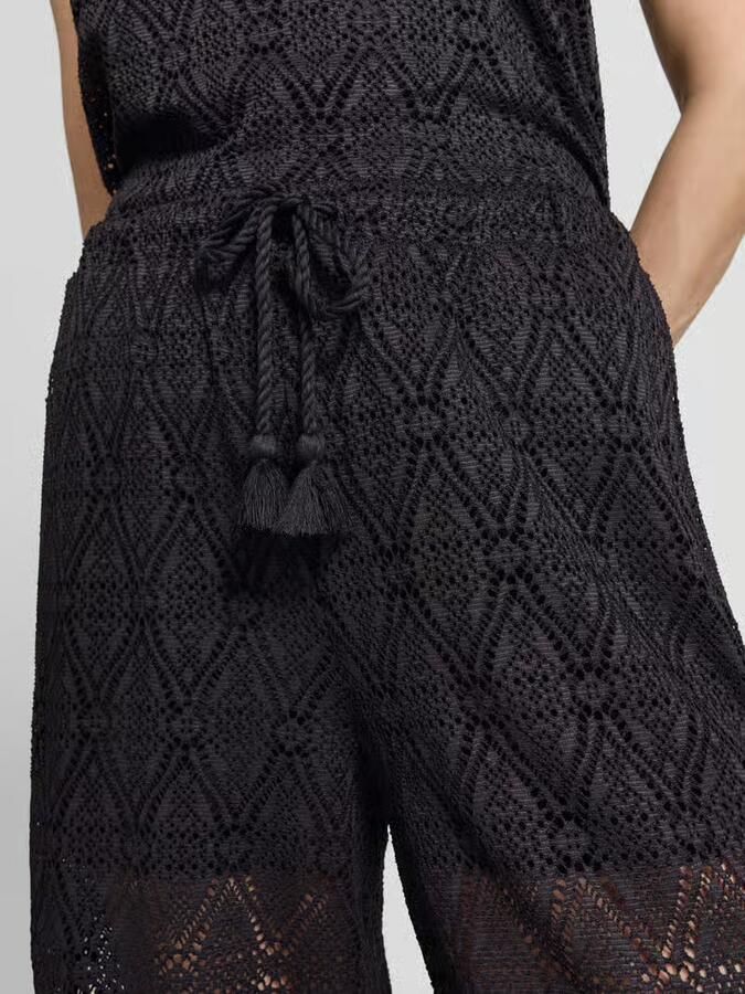 Vero Moda regular fit wijdte broek met semitransparante garnering model 'MAYA' - Foto 2