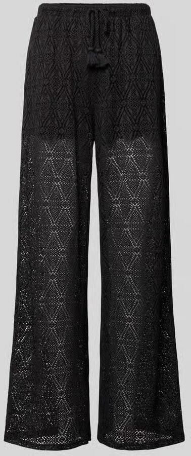 Vero Moda regular fit wijdte broek met semitransparante garnering model 'MAYA' - Foto 3