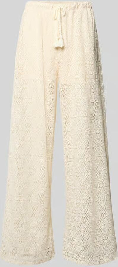 Vero Moda regular fit wijdte broek met semitransparante garnering model 'MAYA' - Foto 4