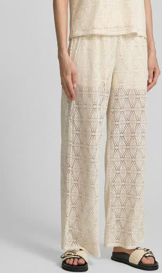 Vero Moda regular fit wijdte broek met semitransparante garnering model 'MAYA' - Foto 5