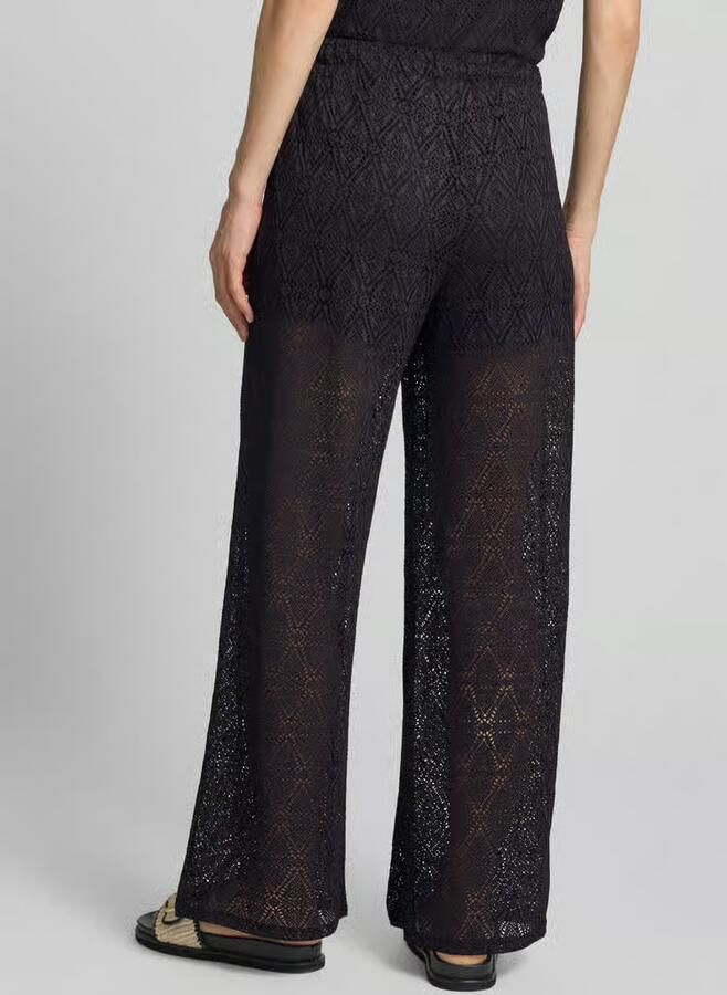 Vero Moda regular fit wijdte broek met semitransparante garnering model 'MAYA' - Foto 5