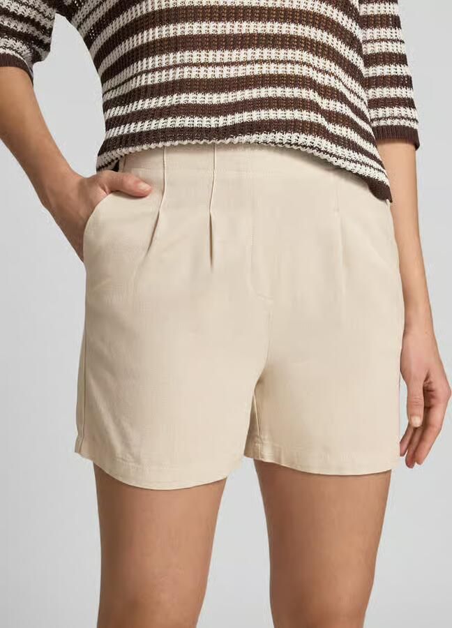 Vero Moda relaxed fit bermuda van mix van viscose en linnen model 'JESMILO' - Foto 4