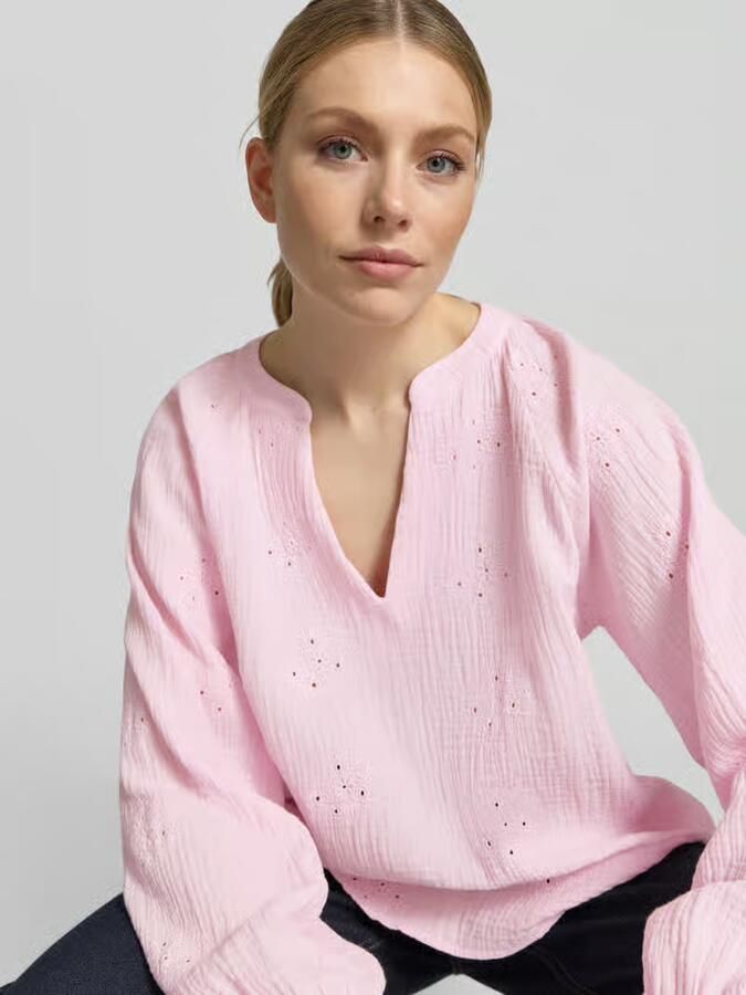Vero Moda relaxed fit blouse met lange mouwen van puur katoen model 'NATALI'