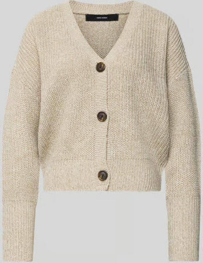 Vero Moda V-hals Manchetvest Moon Rock Zilveren Voering Berk Gray Dames