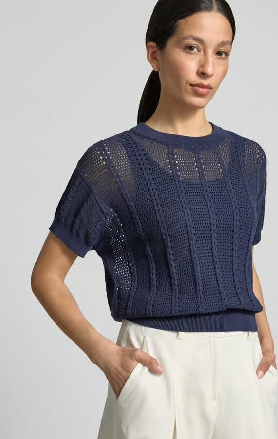 Vero Moda relaxed fit gebreid shirt van katoenmix model 'LUX LIGHT' - Foto 4