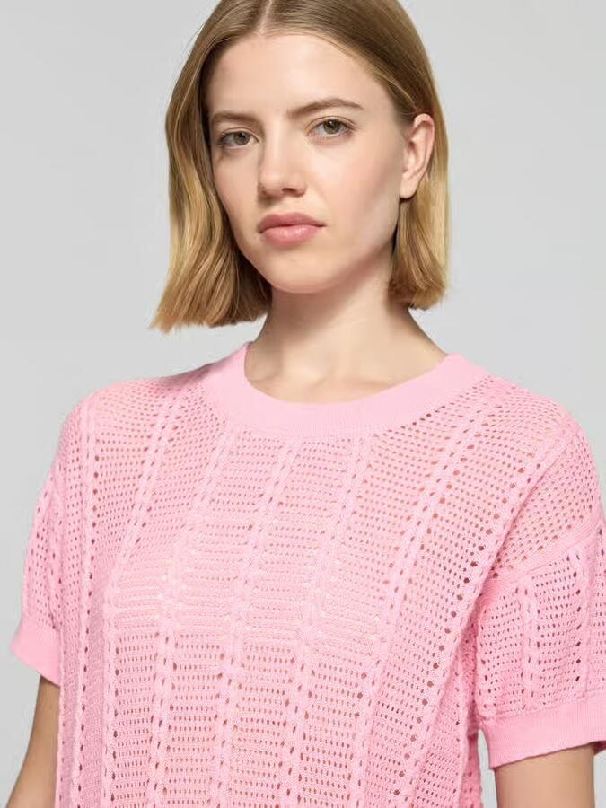 Vero Moda relaxed fit gebreid shirt van katoenmix model 'LUX LIGHT' - Foto 3
