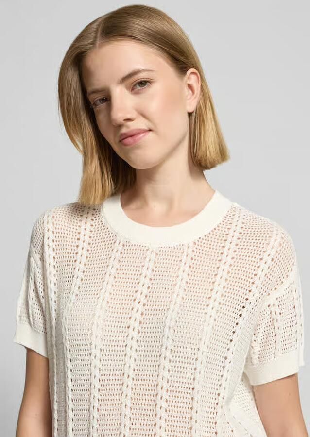 Vero Moda relaxed fit gebreid shirt van katoenmix model 'LUX LIGHT'