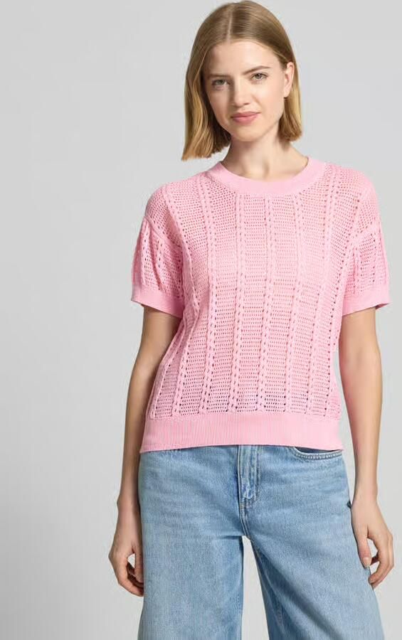 Vero Moda relaxed fit gebreid shirt van katoenmix model 'LUX LIGHT' - Foto 6