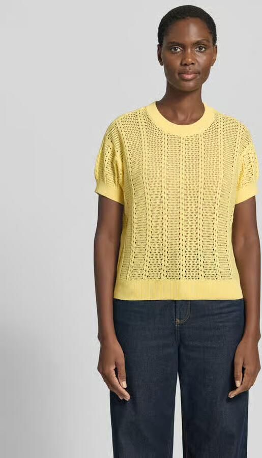 Vero Moda relaxed fit gebreid shirt van katoenmix model 'LUX LIGHT' - Foto 3