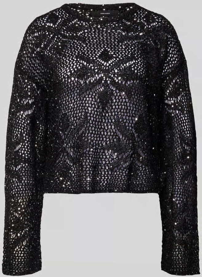 Vero Moda relaxed fit gebreide pullover met pailletten model 'LEILANI FLOWERS' - Foto 2