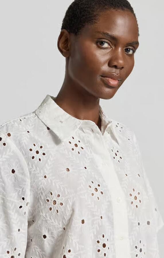 Vero Moda relaxed fit overhemdblouse van puur katoen model 'ELIZA' - Foto 4