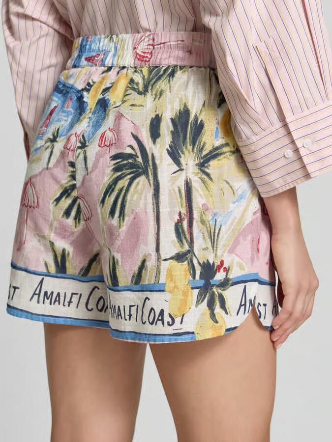 Vero Moda relaxed fit short van mix van biologisch katoen en linnen model 'EDITH' - Foto 4