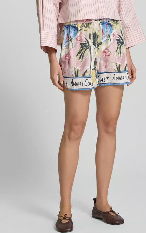 Vero Moda relaxed fit short van mix van biologisch katoen en linnen model 'EDITH' - Foto 7