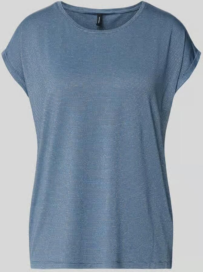 Vero Moda Shirt met ronde hals VMLAVA PLAIN SS TOP LUREX STRIPE - Foto 2