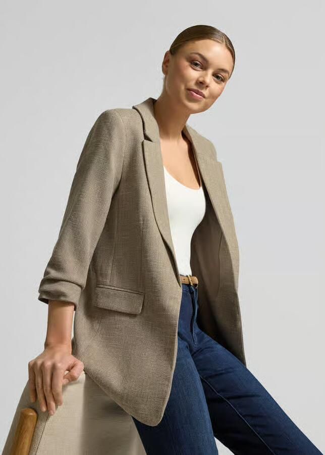 Vero Moda Lange blazer VMFRIDA LS REGULAR BLAZER NOOS zonder sluiting en met gerimpelde 3 4 mouw - Foto 9