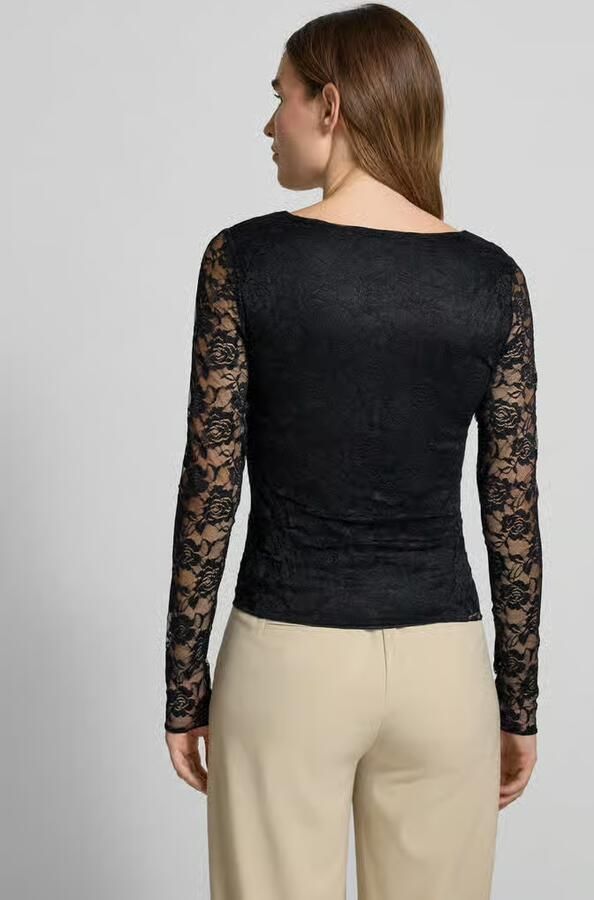 Vero Moda Slim fit shirt met lange mouwen in kantlook model 'IBEN'