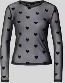 Vero Moda Slim Fit shirt met lange mouwen met ronde hals model 'LOVA' - Foto 2
