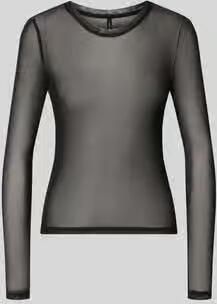 Vero Moda Slim Fit shirt met lange mouwen met ronde hals model 'LOVA' - Foto 6