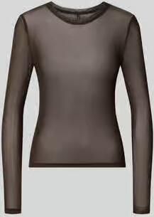 Vero Moda Slim Fit shirt met lange mouwen met ronde hals model 'LOVA' - Foto 2
