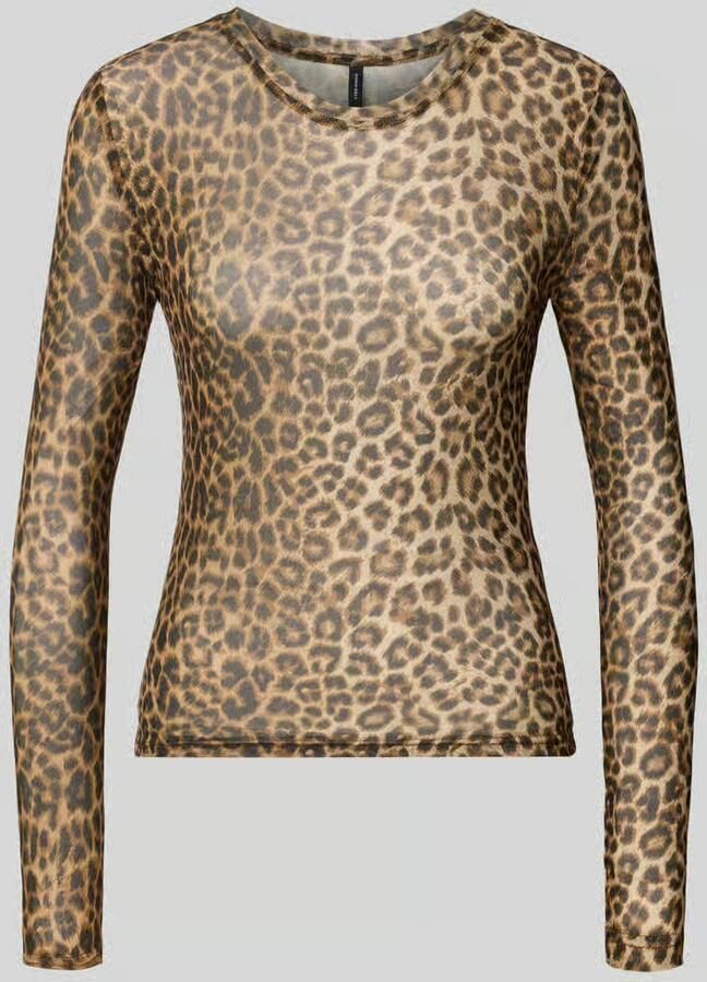 Vero Moda Slim Fit shirt met lange mouwen met ronde hals model 'LOVA' - Foto 7