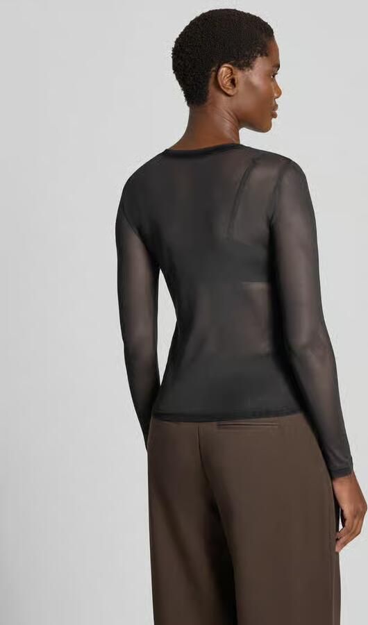 Vero Moda Slim Fit shirt met lange mouwen met ronde hals model 'LOVA' - Foto 2